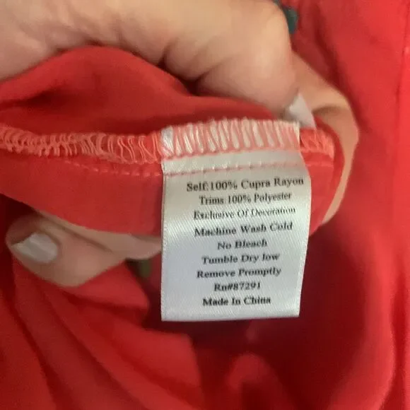 Johnny Was coral embroidered floral tunic top - Picture 8 of 8